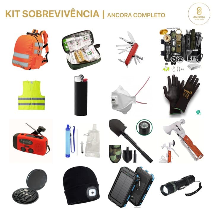 Kit de supervivencia Ancora KV03 | Completo (Ref. KXAN00KV03) - Equipamento de Proteção Individual JCR