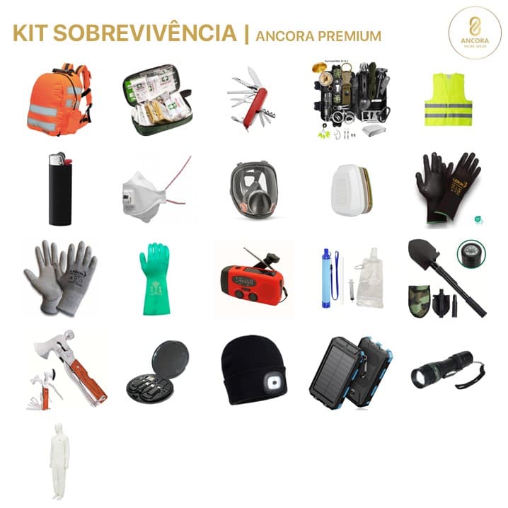 Kit de supervivencia Ancora KV04 | Premium (Ref. KXAN00KV04) - Equipamento de Proteção Individual JCR