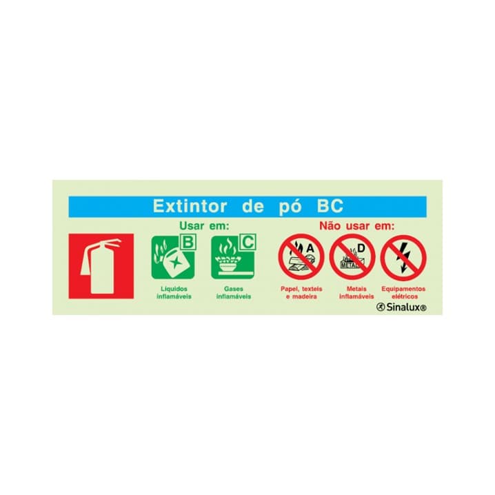 Sinal Extintor Sinalux P0455 (Ref. SSXF0P0455) - Equipamento de Proteção Individual JCR