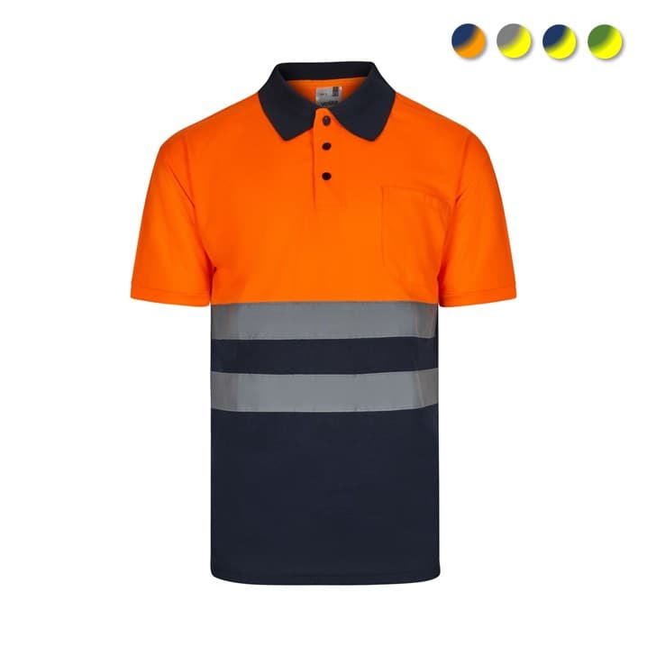 Polo bicolor Velilla alta visibilidade 305504 (Ref. VXTVL05504) - Equipamento de Proteção Individual JCR