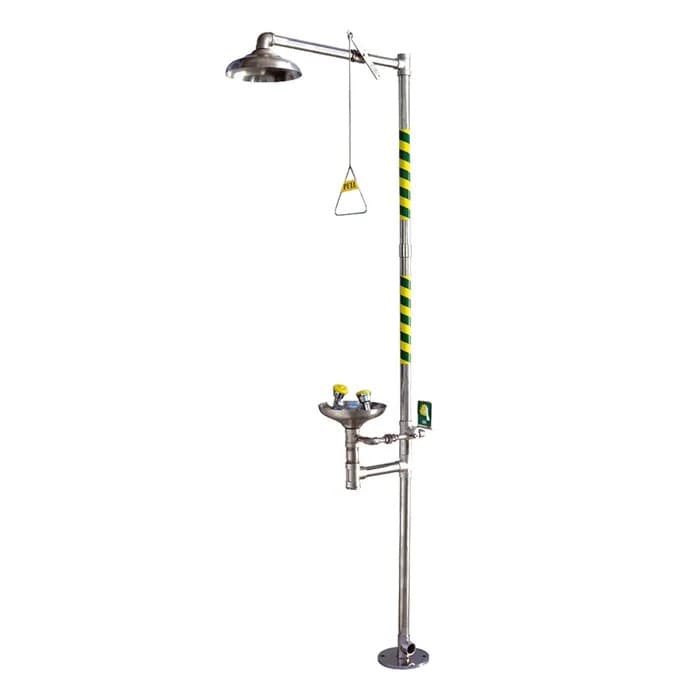 Duche e Lava-olhos Faru C750SS Basic pedestal em Inox (Ref. OFA0C750SS) - Equipamento de Proteção Individual JCR