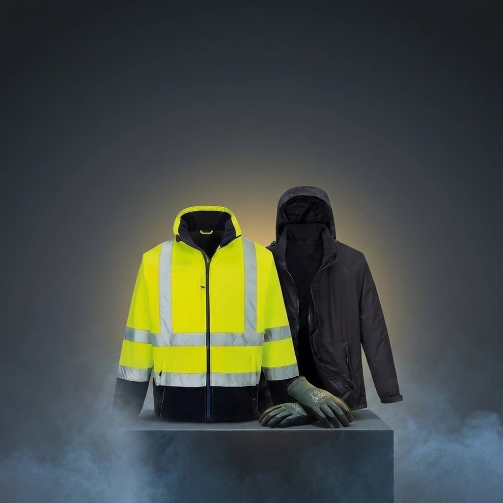 Coleção de fardamento e vestuário laboral de inverno para empresas: parkas impermeáveis e alta visibilidade JCR